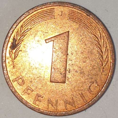1973 J - 1 PFENNIG - ONE PFENNIG - GERMANY - FEDERAL REPUBLIC - (Copper Plated Steel)